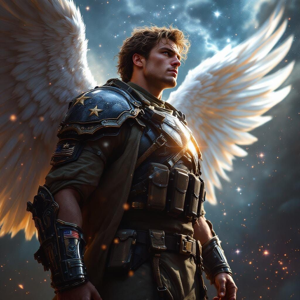 Archangel Michael as Heroic Marine, Digital Art