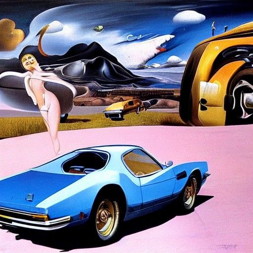 Forza Horizon in 1970s: Surrealist Oil Painting