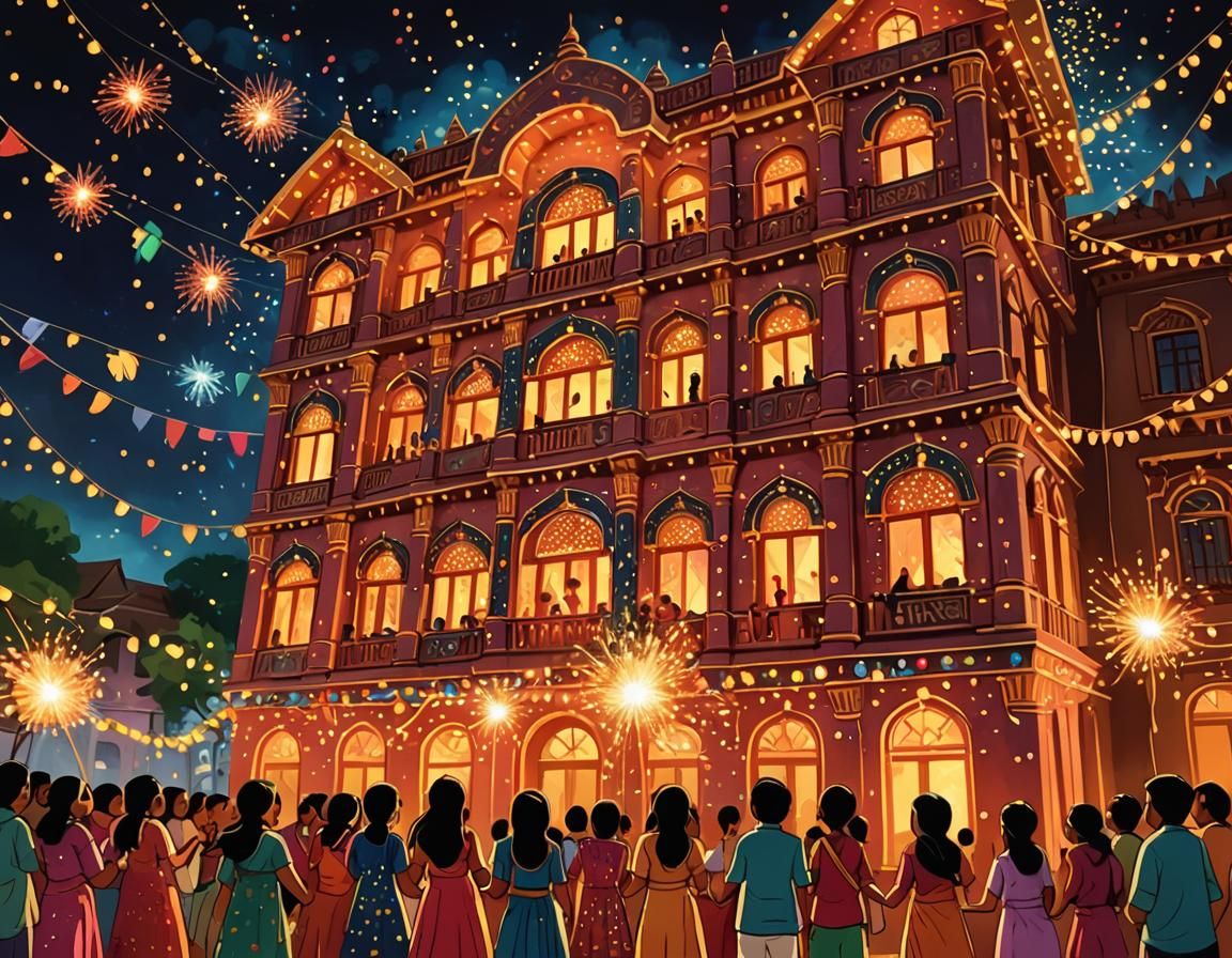 Diwali Celebration: Children, Lights and Firecrackers