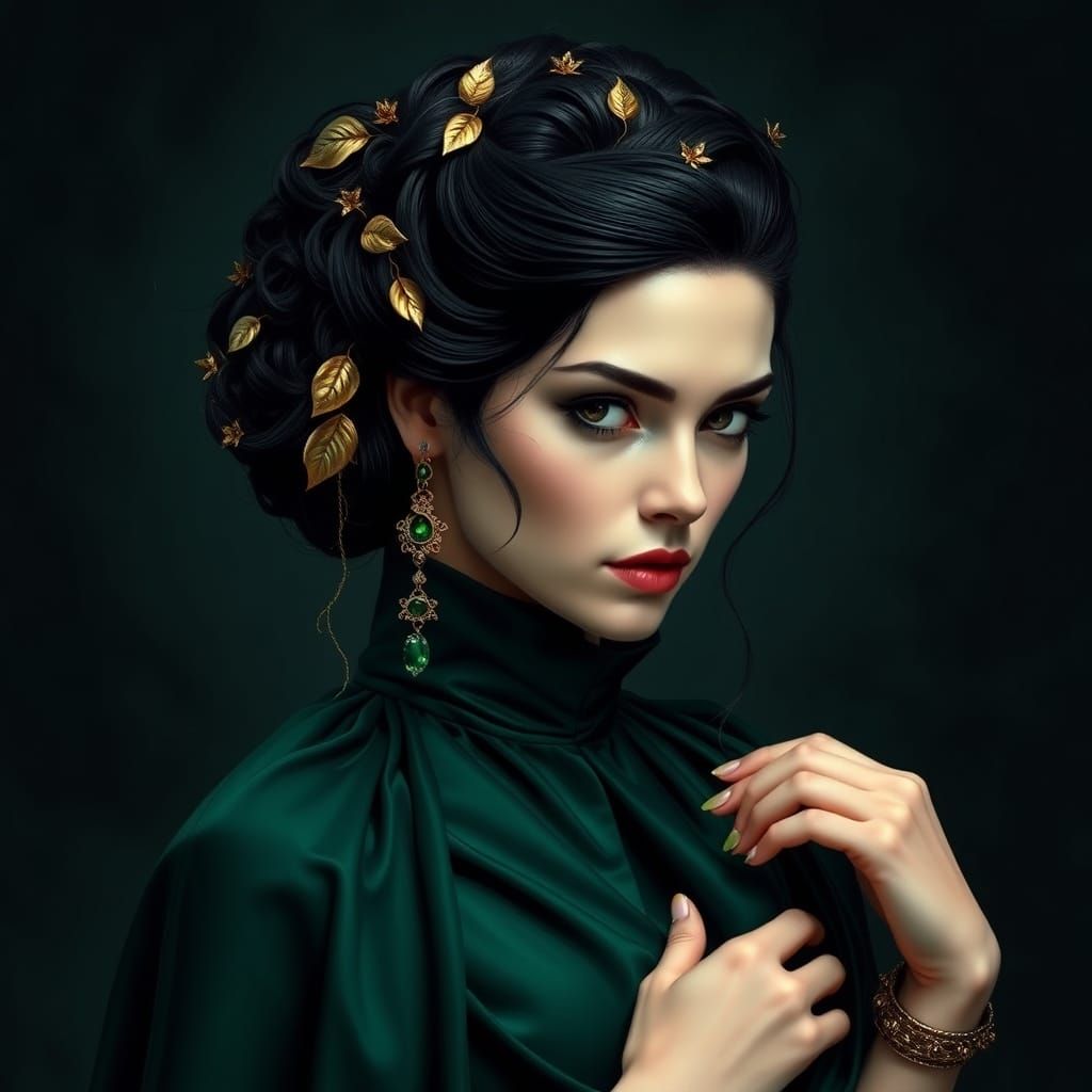 Ethereal Beauty in Opulent, Mystical Style