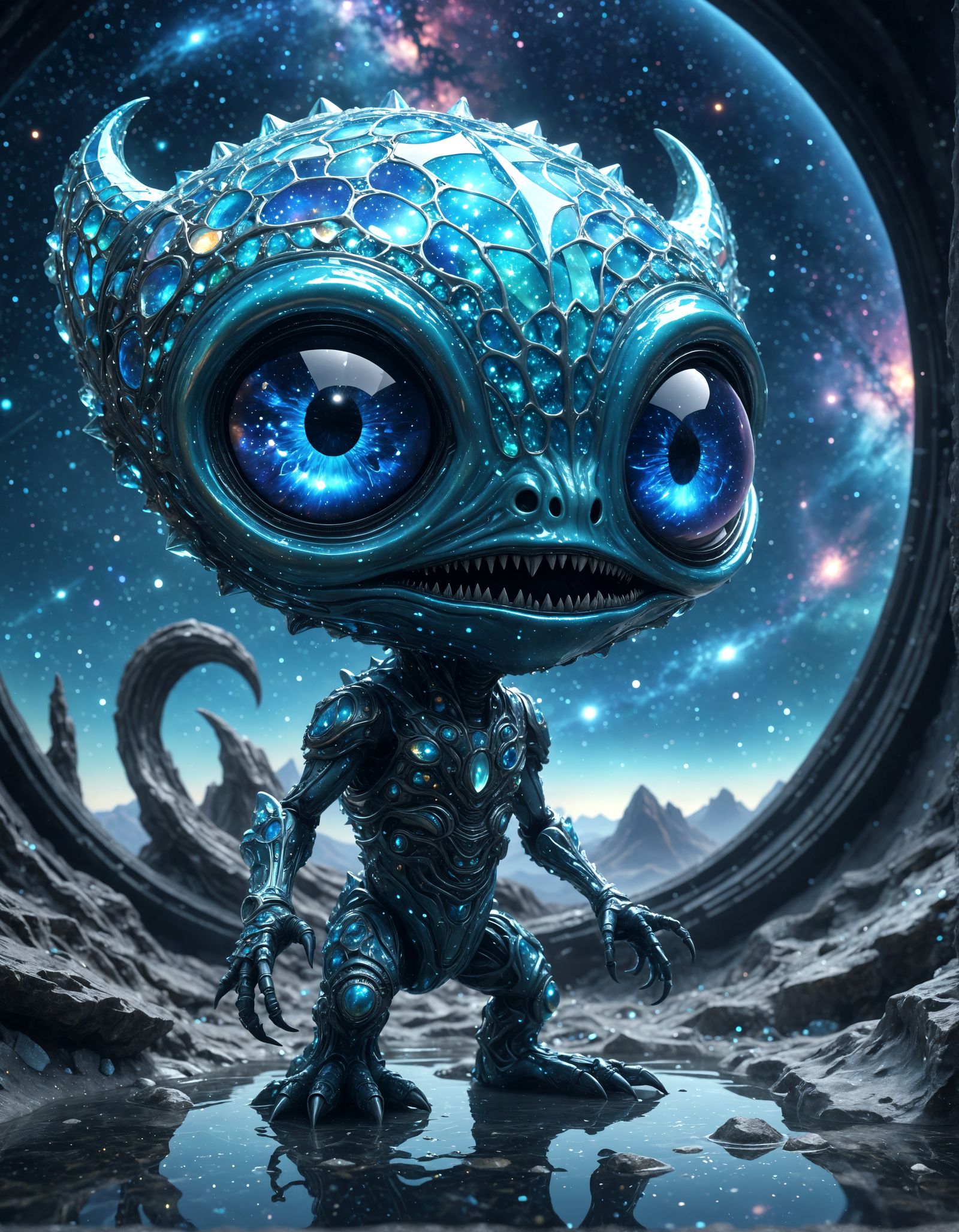 Cosmic Monster Emerging from Shattered Galaxy Portal
