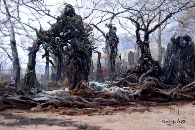 Haunted Forest: Sinister Dystopian Landscape