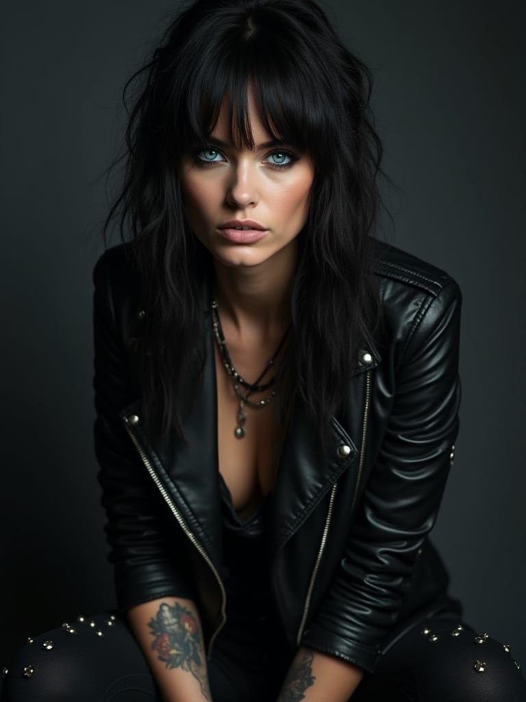 Photorealistic Portrait of a Confident Rock Musician