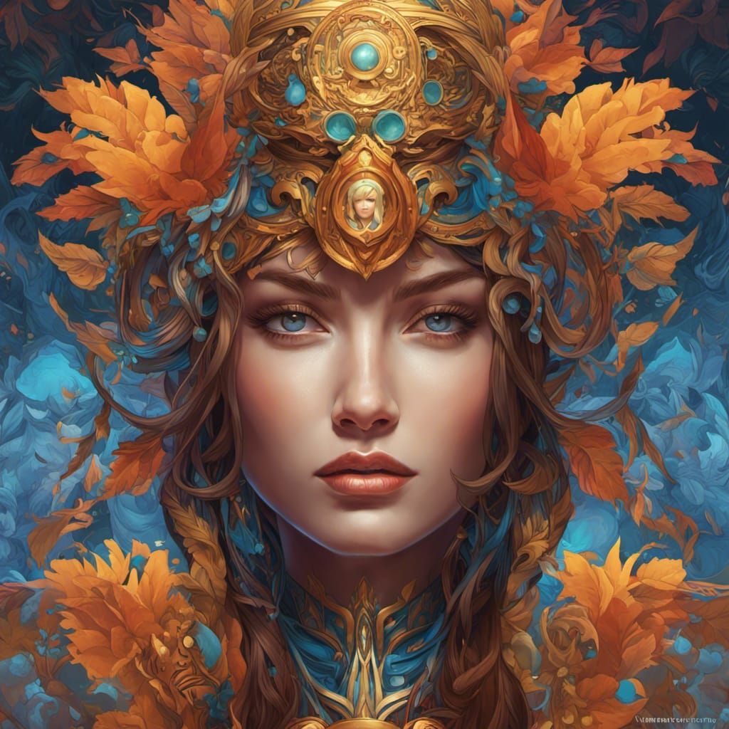 World Peace Portrait in Art Nouveau Style