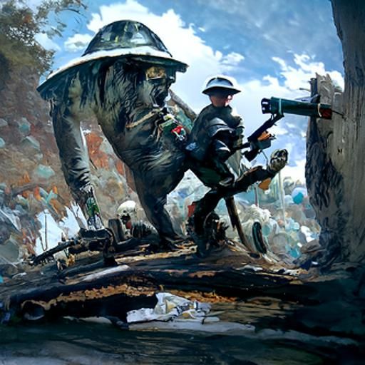 World War 1 Oil Painting