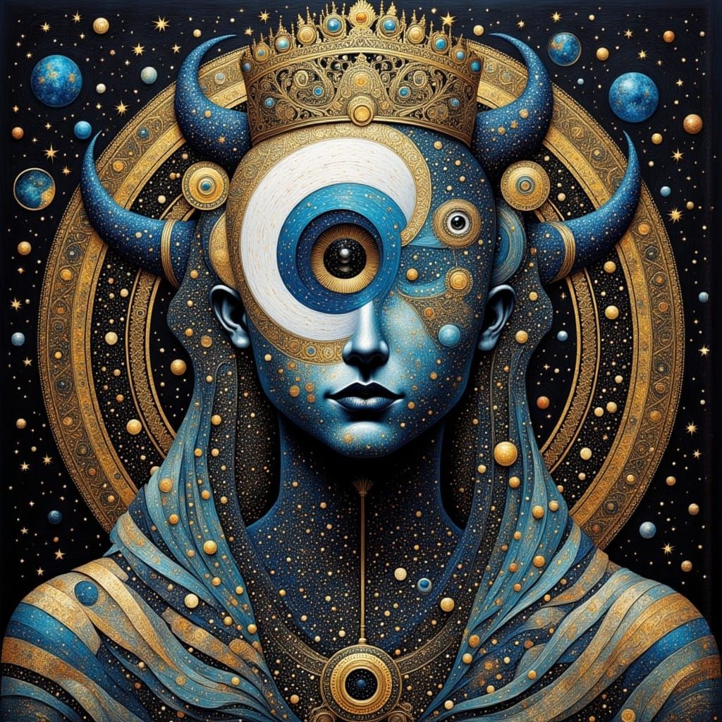 Art Deco Panda with Fractal Architecture