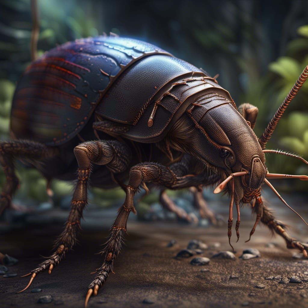 Hybrid Cockroach Donkey in Detailed Matte Painting