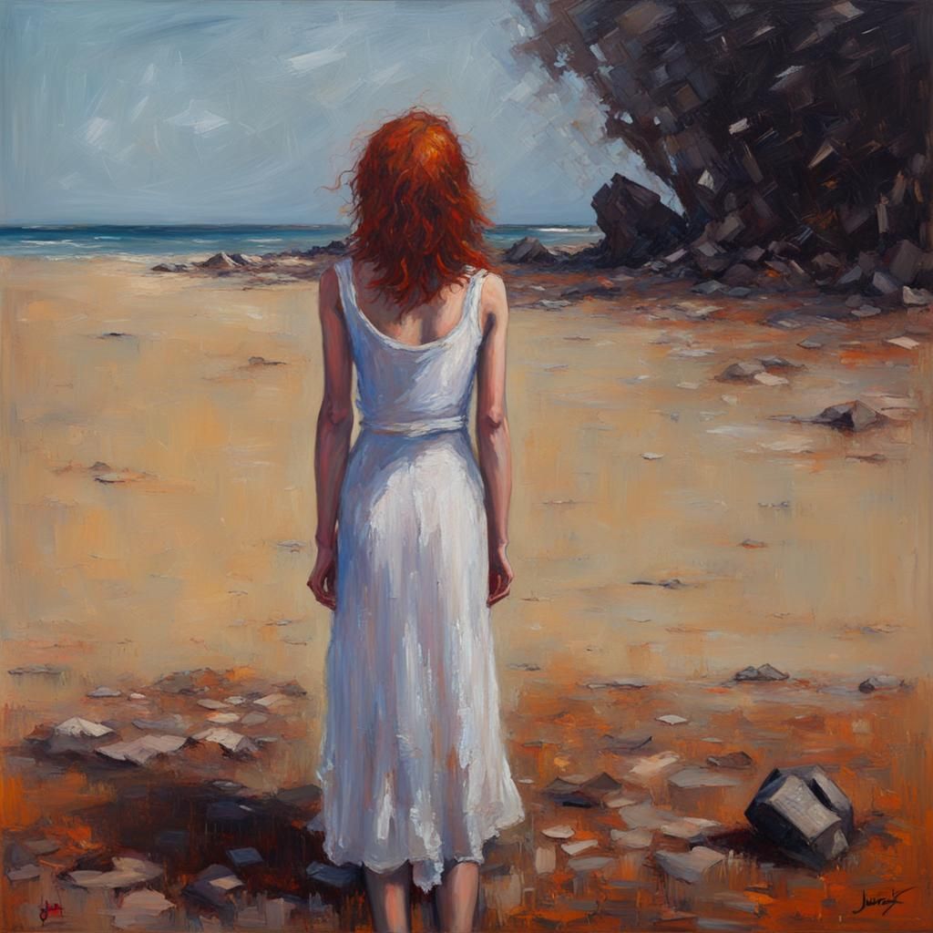 Abstract Broken Soul in Vivid Impressionistic Oil Painting