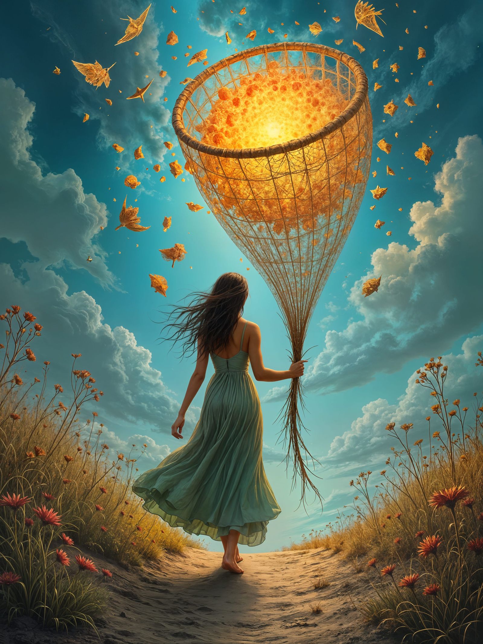 Surreal Dream Collector in Vibrant Digital Art