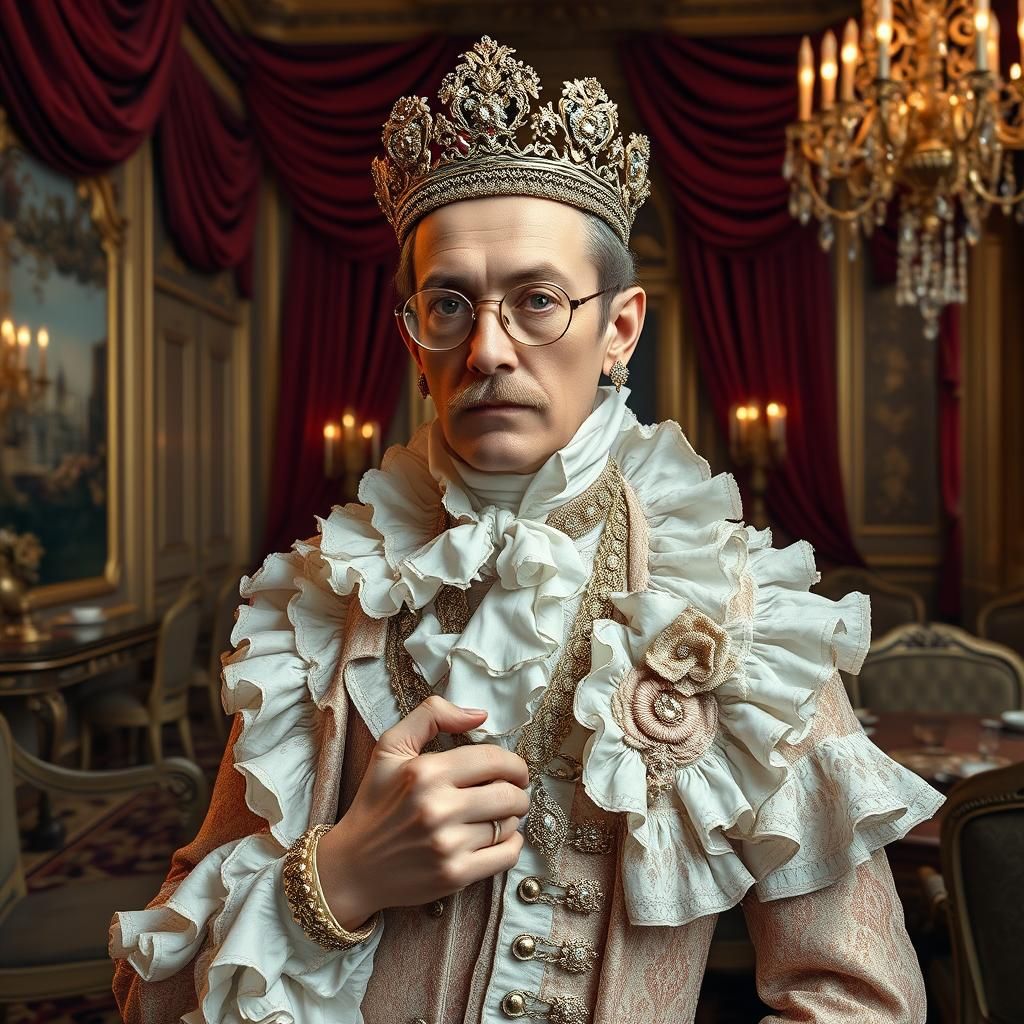 Baroque Gentleman in Surrealist Photorealistic Style