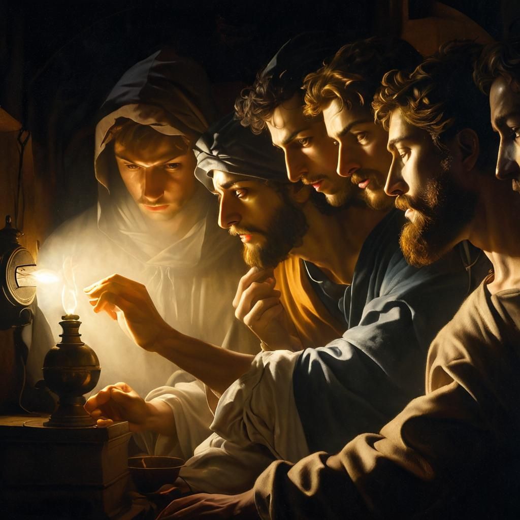 Hooded Figure in Alleyway: Chiaroscuro Photorealism