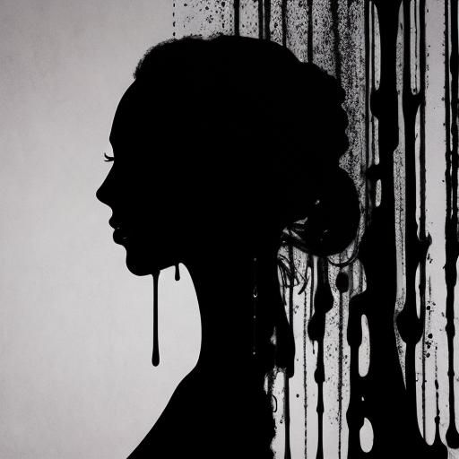 Abstract Dripping Silhouette Design