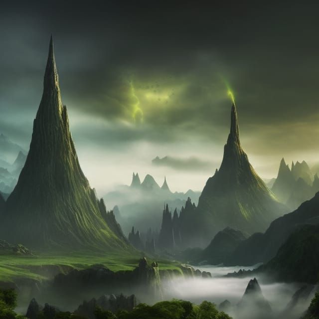 Luminous Wizard's Realm Amidst Darkened Mordor