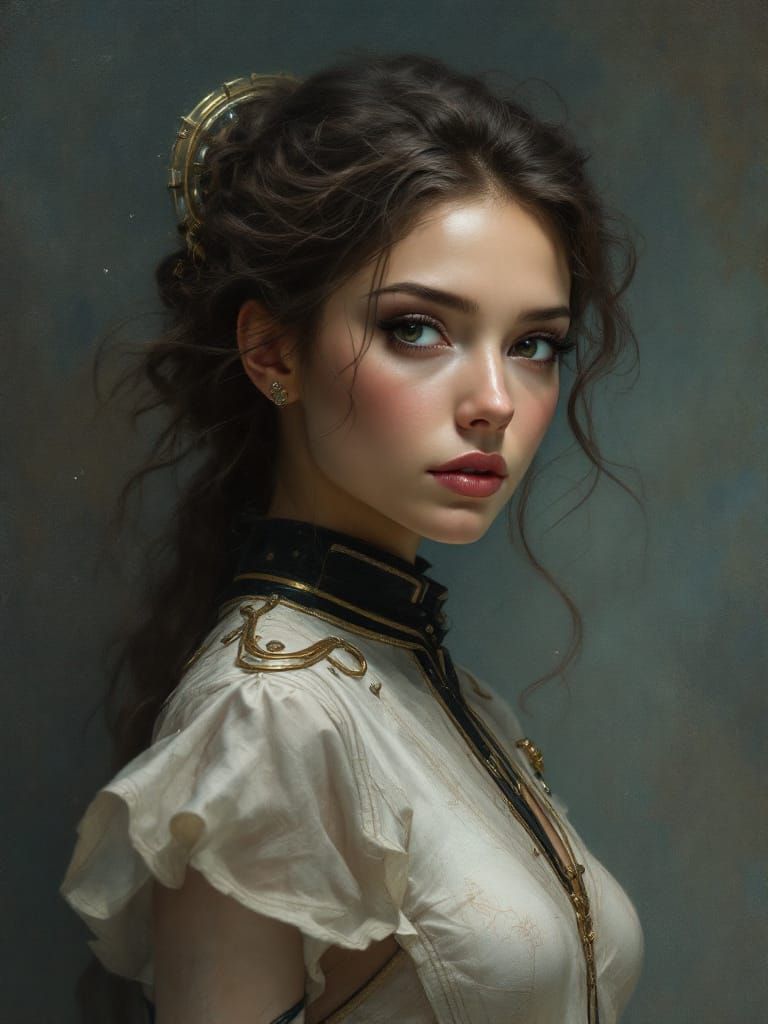 Star Trek Crew Member Study in Tonalist Oil Painting Style