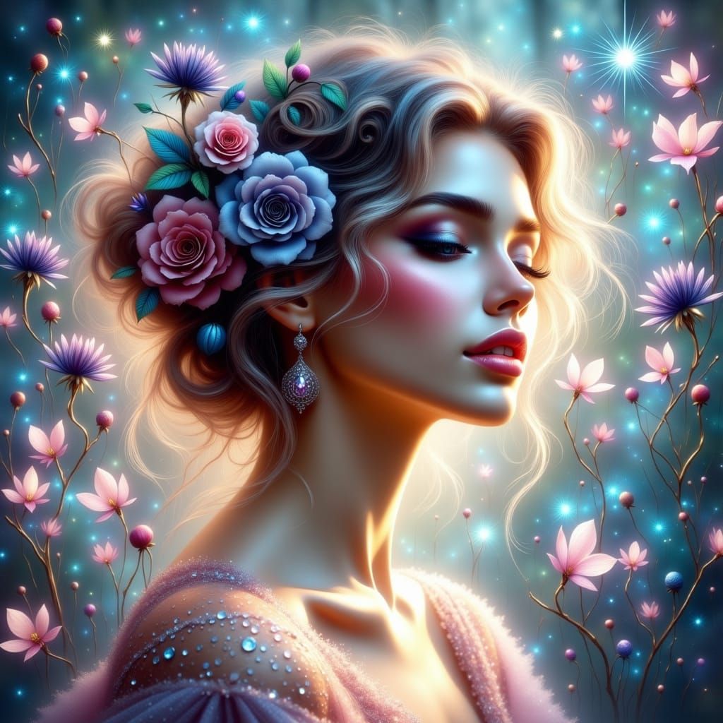 Ethereal Goddess in Opalescent Beauty