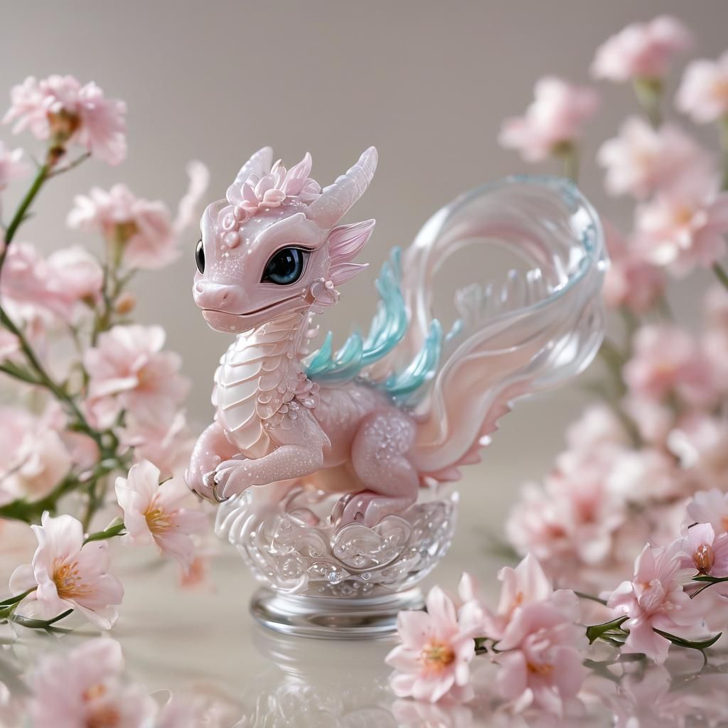 Magical Blown Glass Dragon Figurine: Product Photography