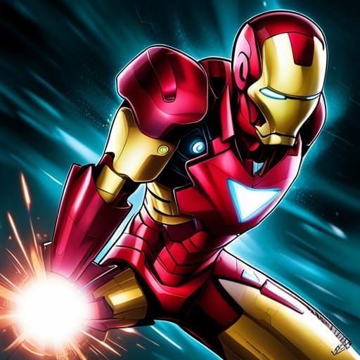 Ironman in Anime Key Visual Style