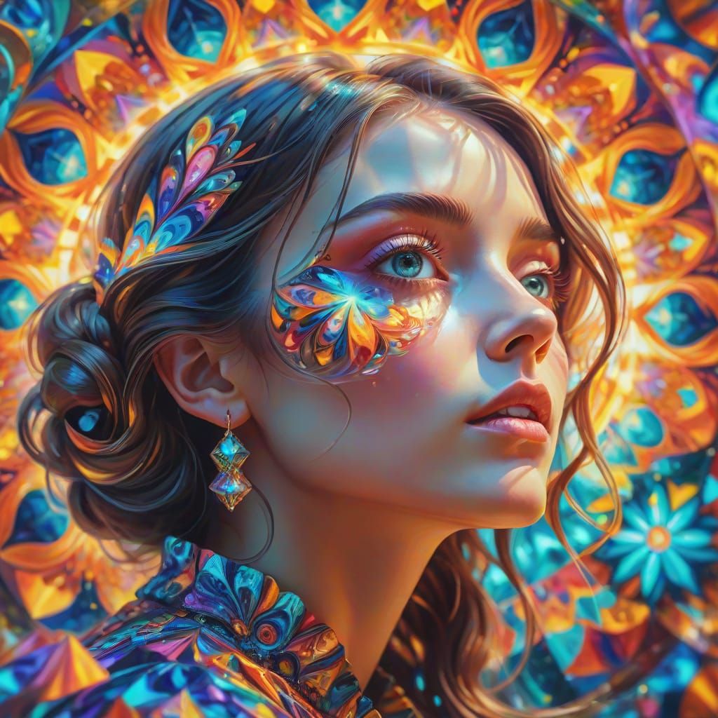 Kaleidoscope Dream: Abstract Surrealist Oil Painting