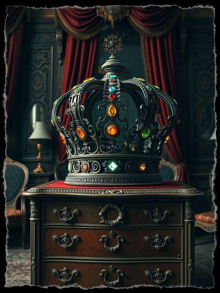 Ornate Victorian Queen's Crown in Palace Dressing Room