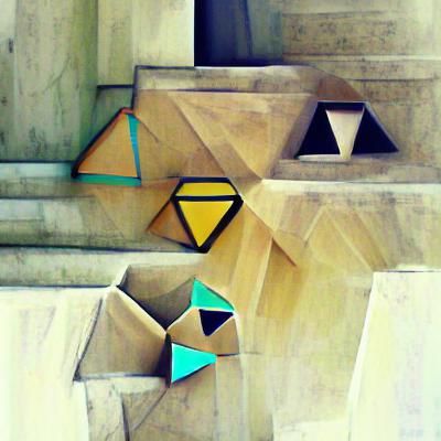 Colorful Geometric Shapes Abstract Composition