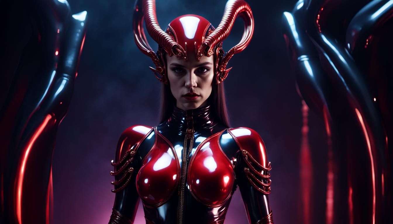 Futuristic Centaur in Latex: 3D Render