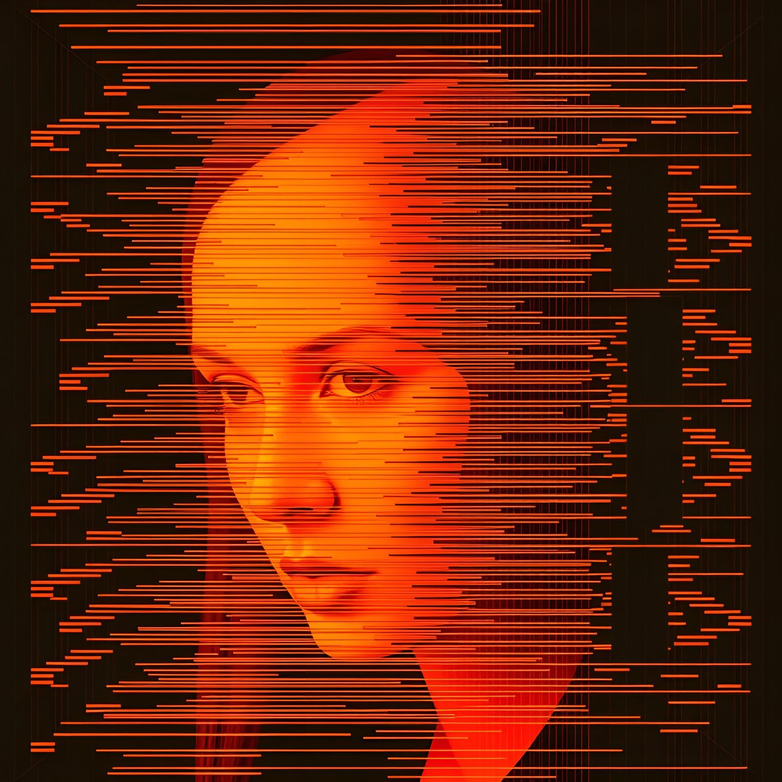 Abstract Orange Patterns in Postmodern Style