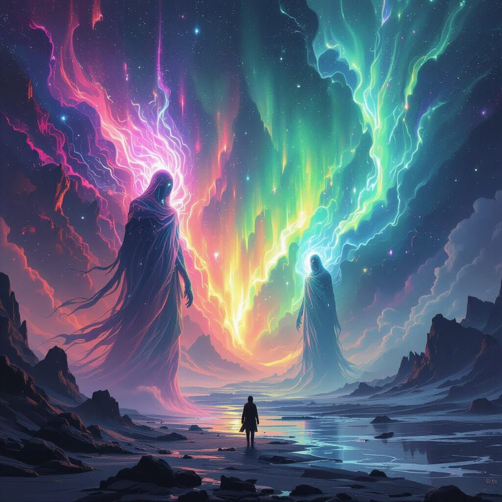 Cosmic Beings in 8th Dimension, Ethereal Colors