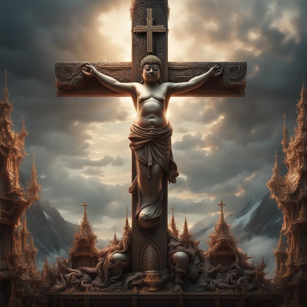 Crucified Buddha: Epic Digital Matte Painting