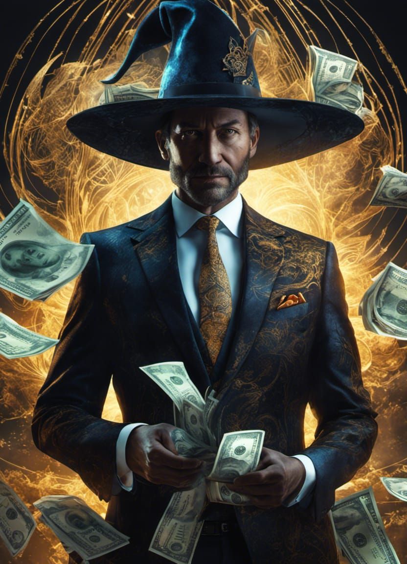 CEO Witch with Corporate Glow in Digital Art