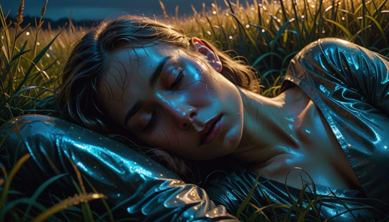 Surreal Android Dreamscape in Oil Painting Style