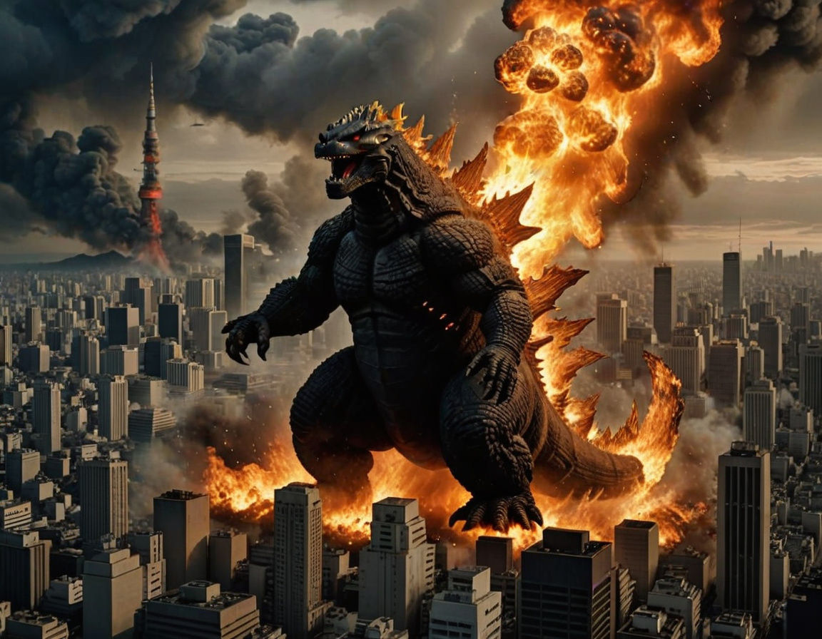 Godzilla Devastates Tokyo in Fiery Inferno