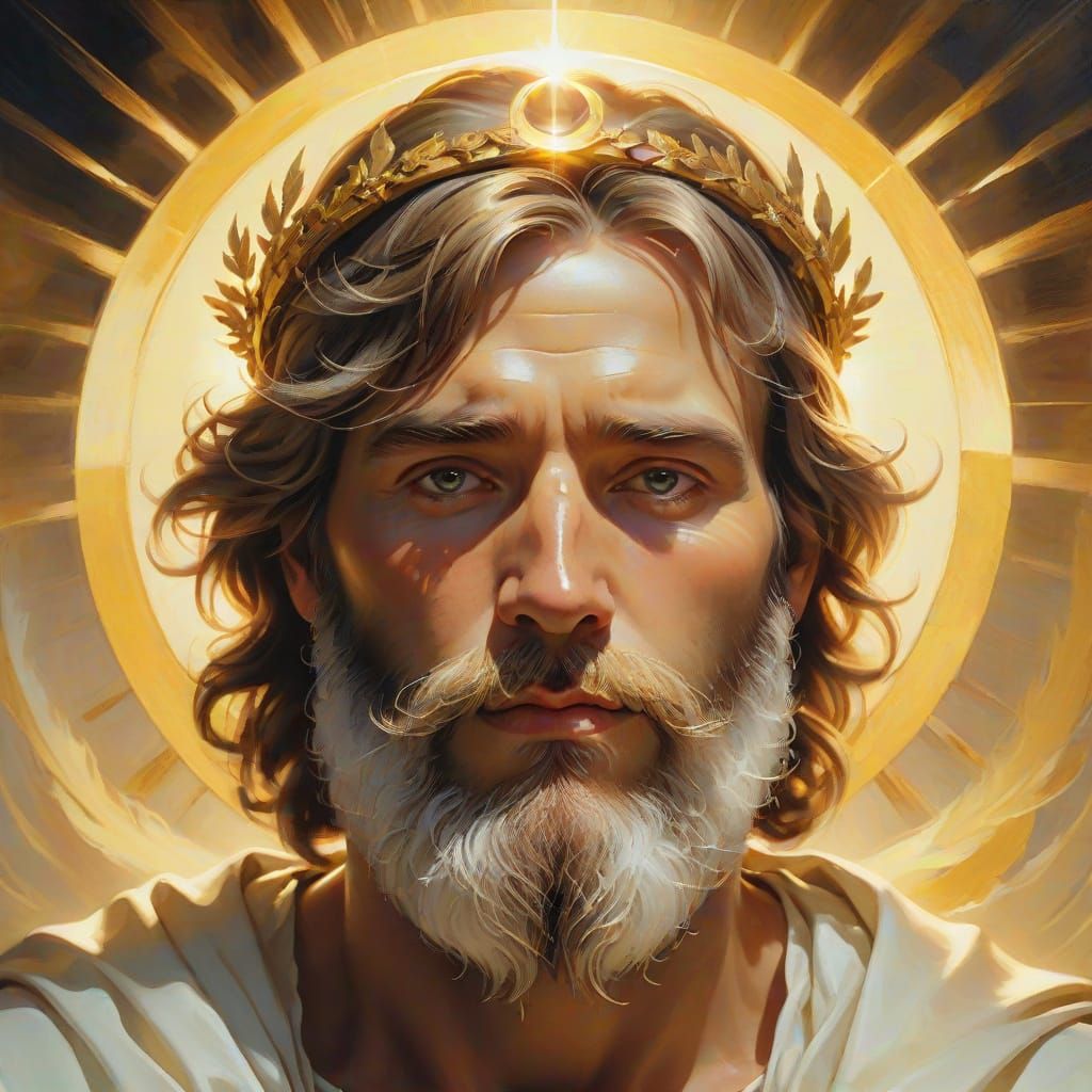 Divine Figure with Halo in Renaissance Style