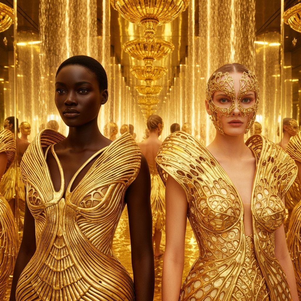 Future Goddesses in Luminous Golden Chamber