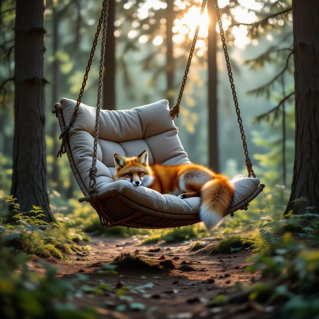 Gigantic Stone Rocking Chair in Forest Clearing