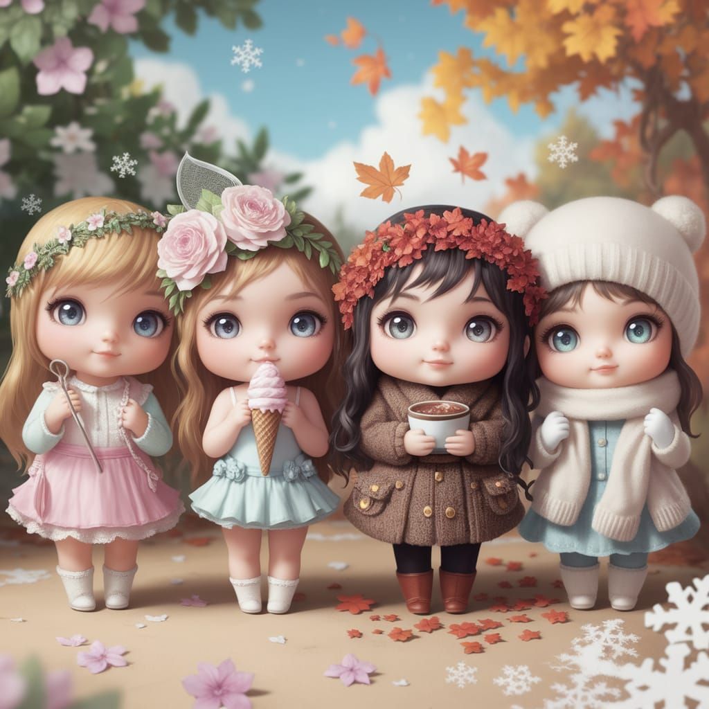 Chibi Seasons in Vibrant Harmony