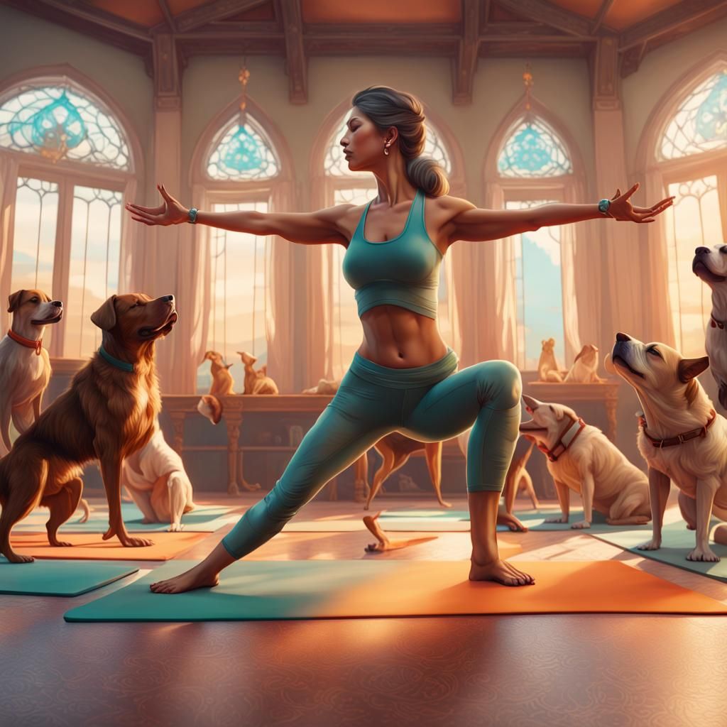 Dogs Doing Yoga Poses in Unreal Engine 5