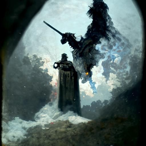 Vaping Shooting Star Knight in Dark Fantasy Style