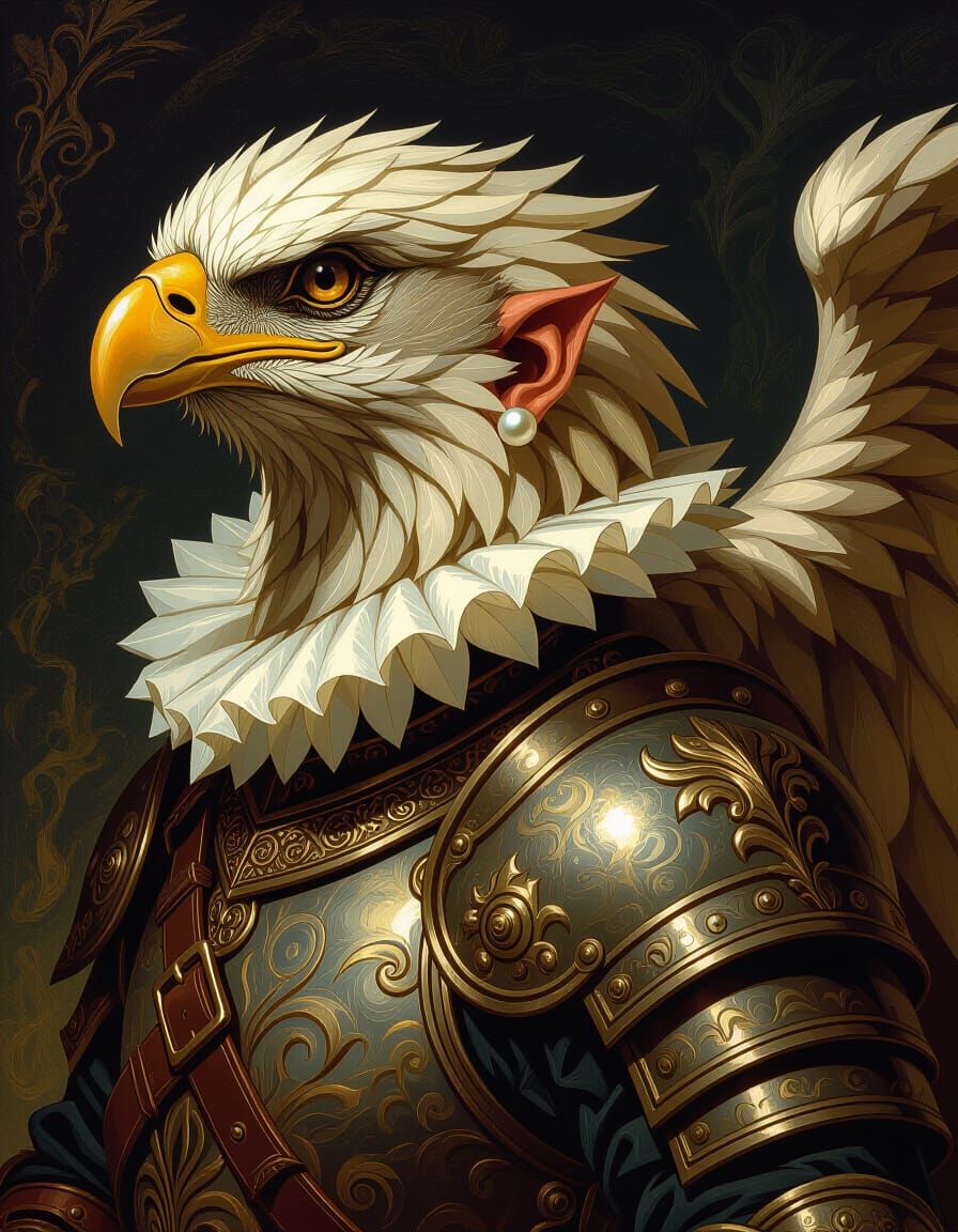 Griffin Rider Portrait: Van Gogh & Rembrandt Styles