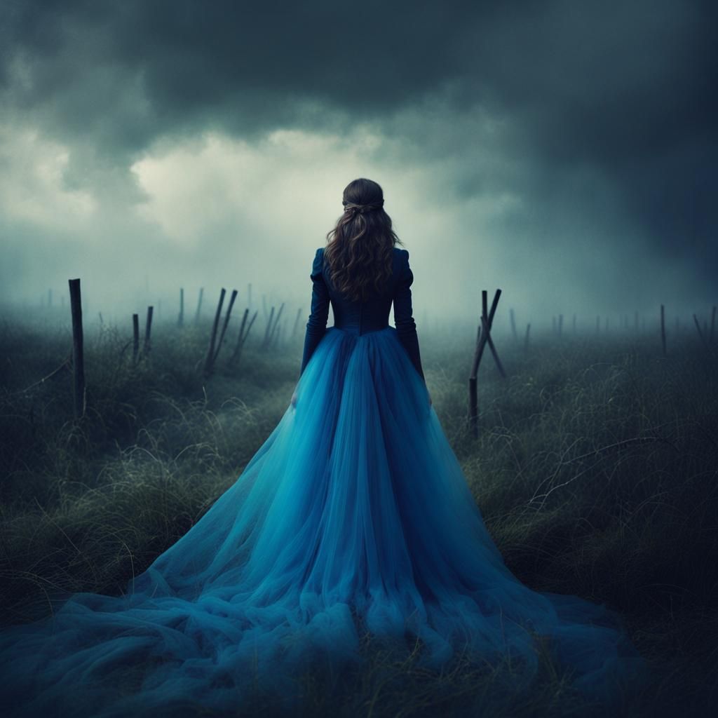 Mesmerizing Blue Eyes in Double Exposure Art