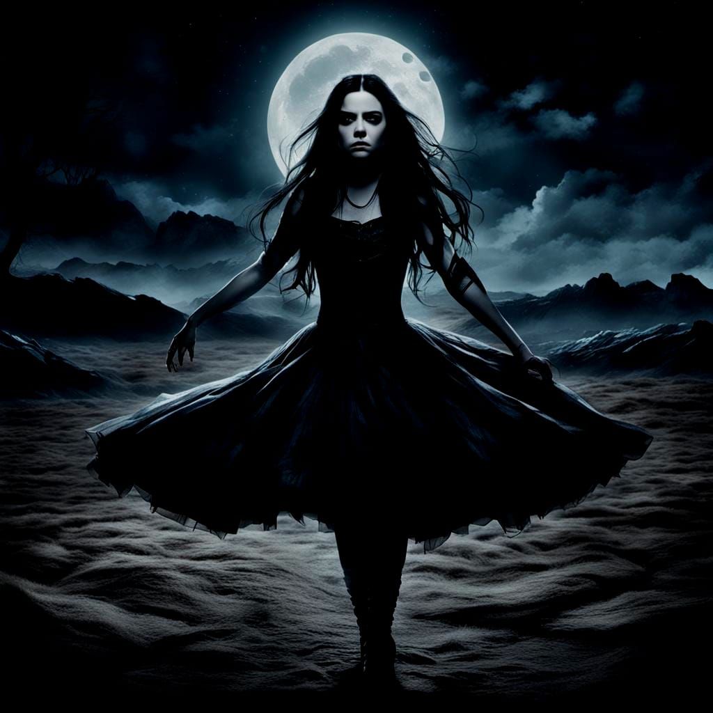 Melancholic Moonlight Gravesite: An Evocative Scene of Loss