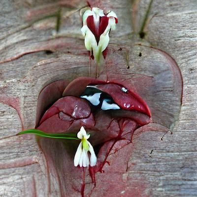 Bleeding Heart with Kissing Faces: Surreal Art