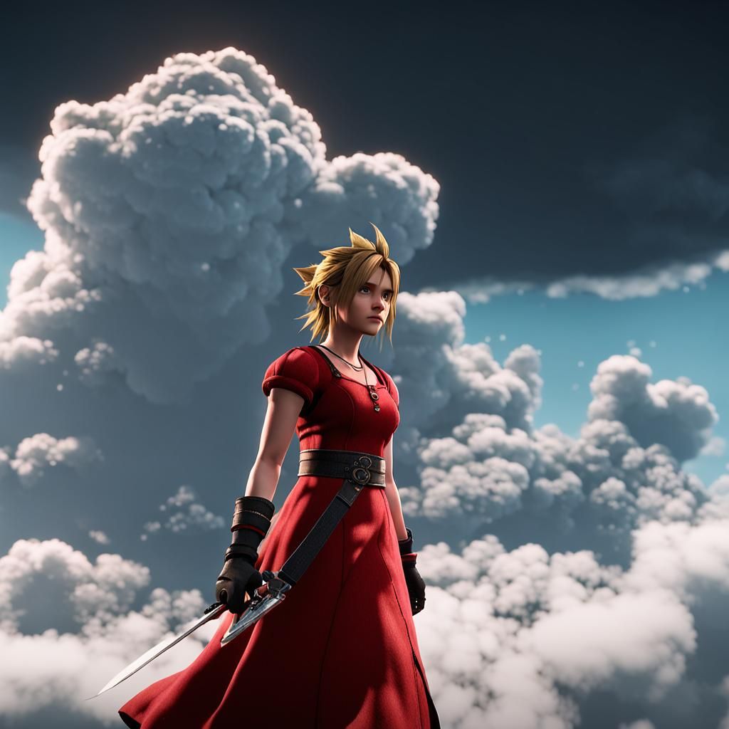 Aerith and Cloud Strife: 3D Game Cinematic