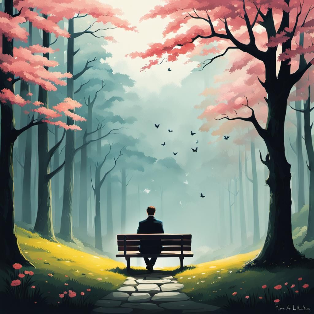 A Lonely Figure Finds Serenity