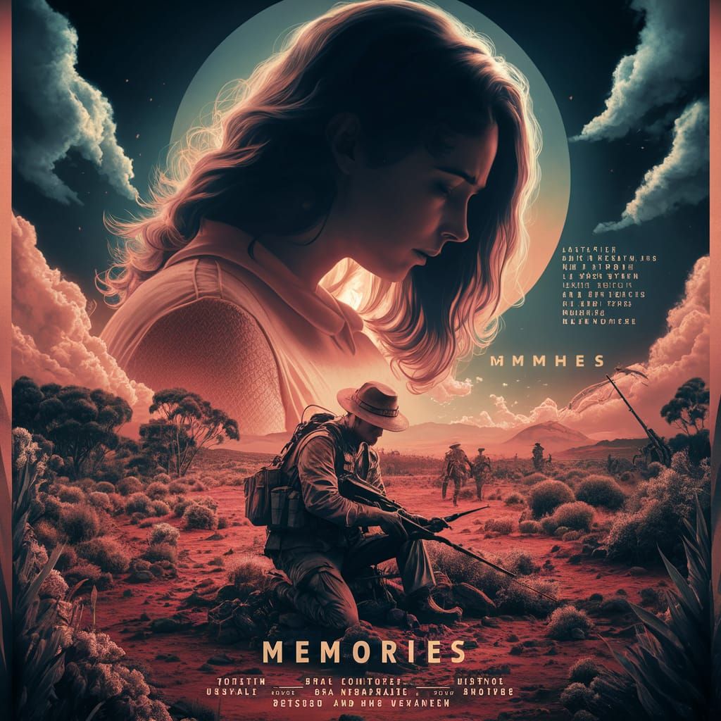 Emotional 1970s Movie Poster with Outback Soldier