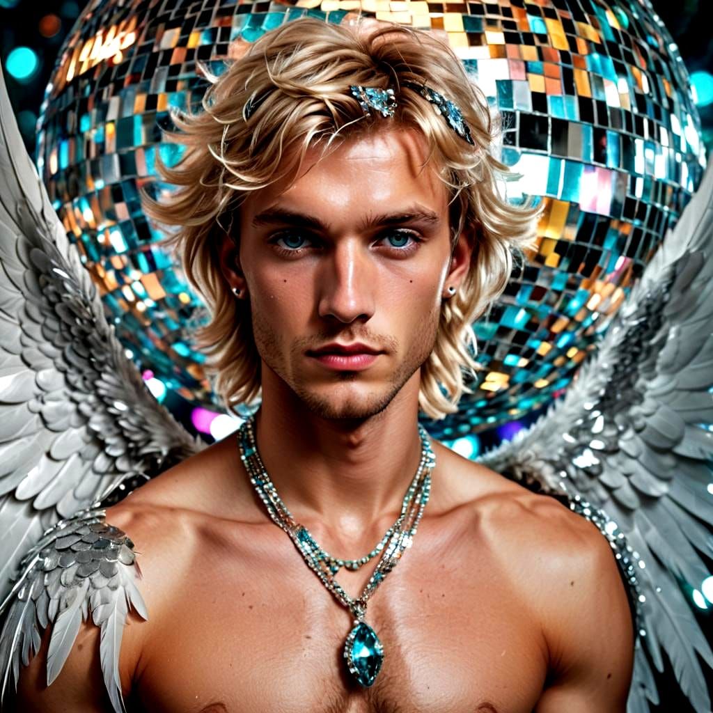 Majestic Angel with Disco Ball, Professional Photography
