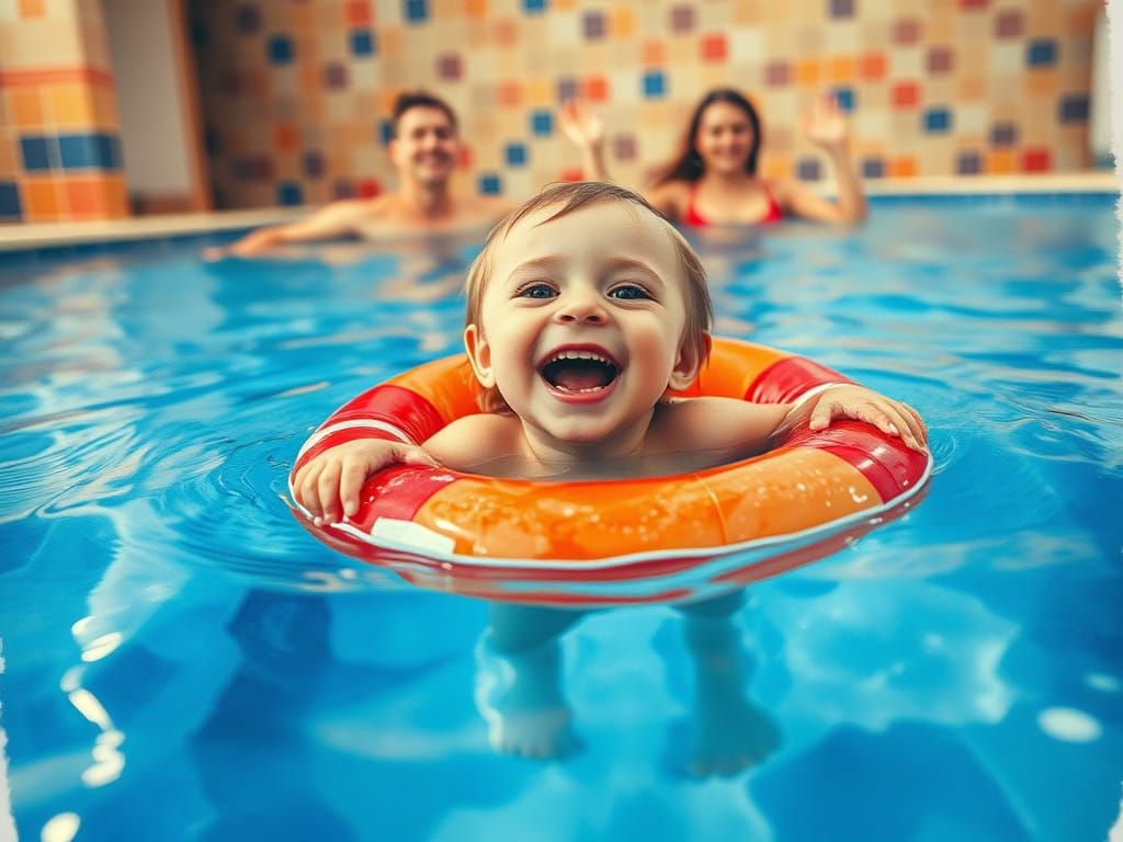 Child's Joyful Moment in a Vibrant Watercolour