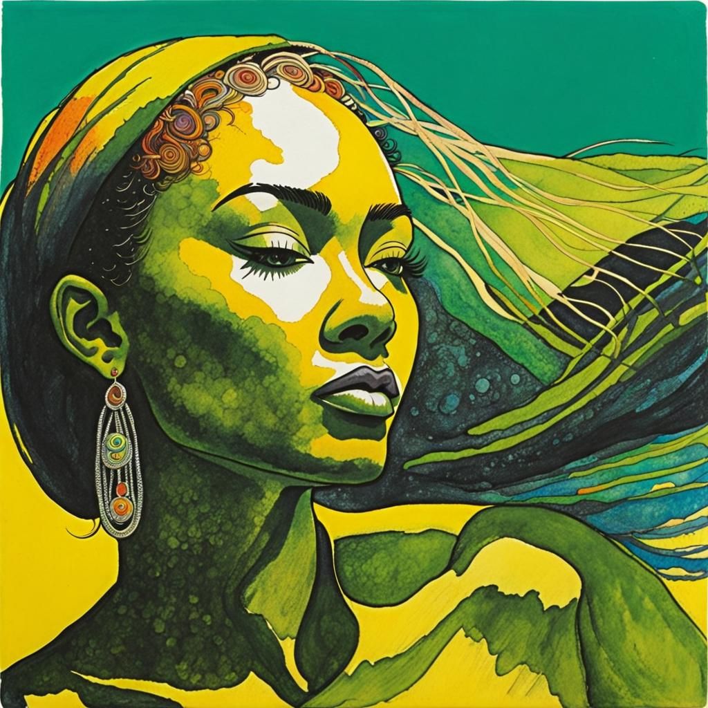 Emotional Dancer in Impressionistic Watercolor Sketch