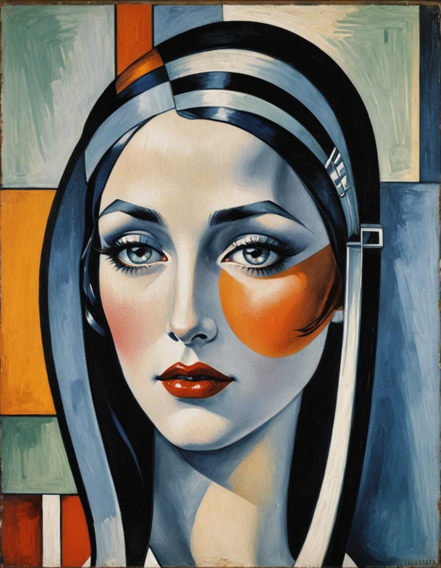 Glamorous 1920s Flapper Portrait in Art Deco Style