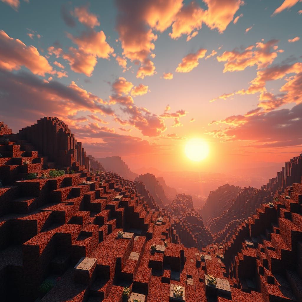 Epic Minecraft Landscape in Digital Matte Painting Style