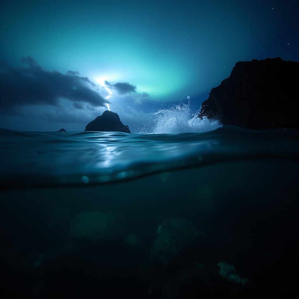 Ethereal Te Lapa Scene Underwater Lightning